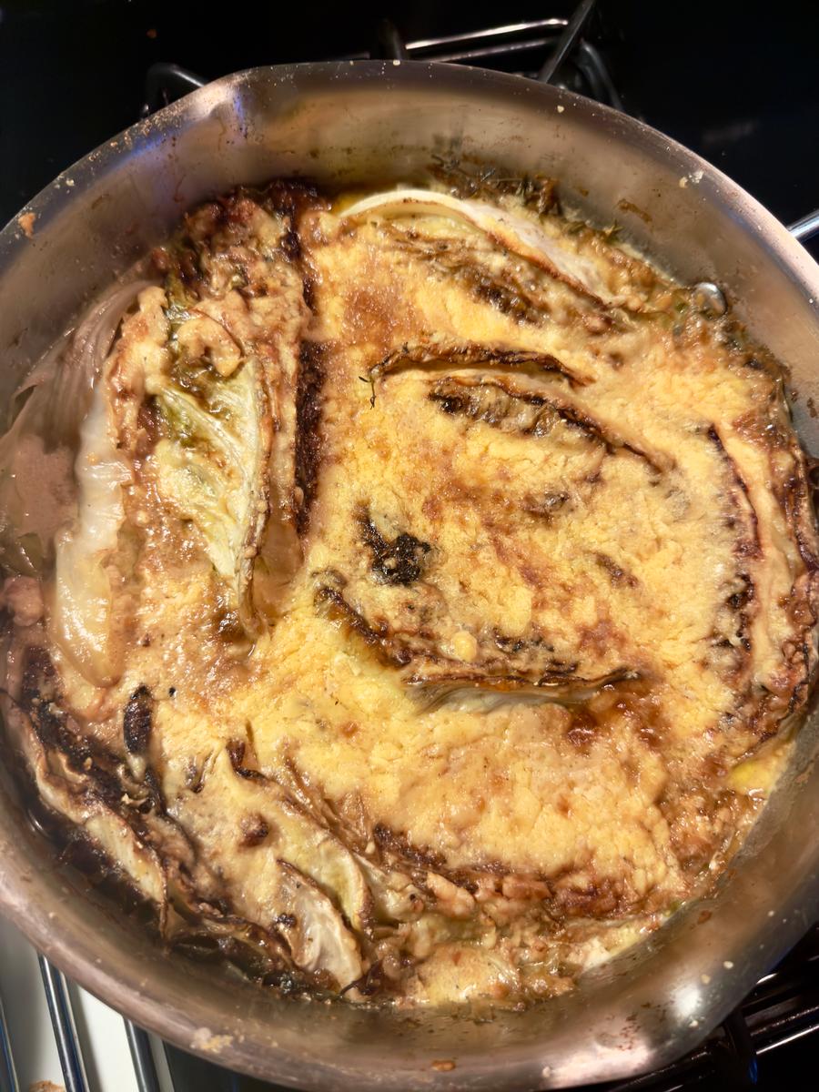 Creamy Cabbage Gratin with Onion and Gruyère